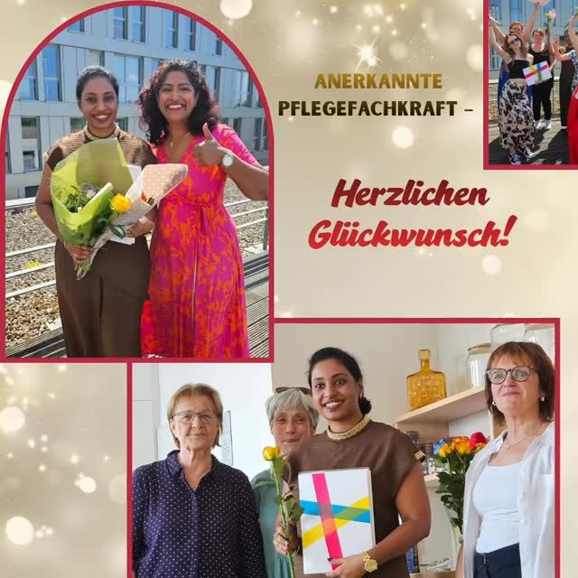 Instagram-Beitrag von Kaam-in: Glückwunsch zur bestandenen Kenntnisprüfung als anerkannte Pflegefachkraft