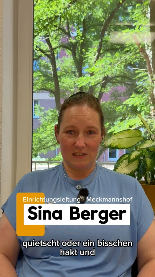 Sina Berger, Einrichtungsleitung im Meckmannshof, im Video-Interview
